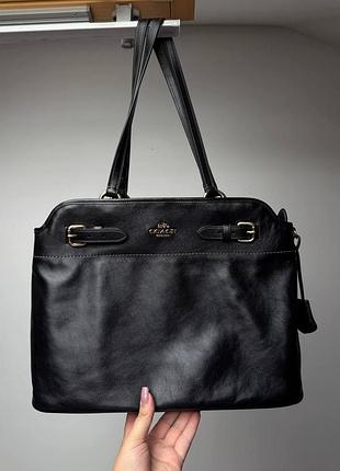 Оригінальна шкіряна сумка coach чорна
