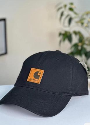 Кепка бавовняна carhartt бейсболка унісекс всесезонна на кожен день one size чорного кольору оригінал