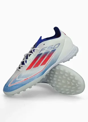 Футбольные бутсы сороконожки спортзалки adidas f50 pro tf league turf белые 42,5 - 43 размер