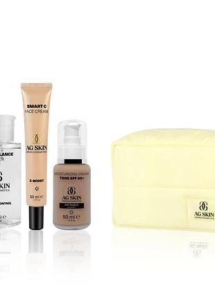 Набір для зволоження та рівного тону шкіри moisturizing set ag skin