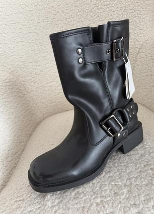 Круті шкіряні черевики  zara reserved balenciaga ❤️‍🔥нові