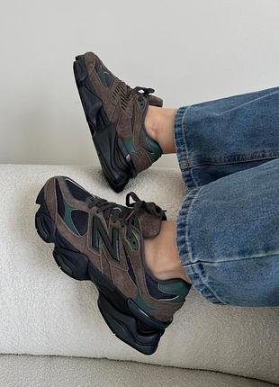 Кроссовки женские new balance 9060 brown/dark green