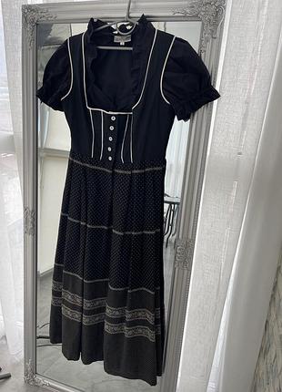 Альпійський сарафан дирндль з блузою чорною, 38 (м)