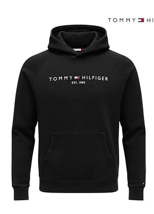Оригинальное мужское худи tommy hilfiger jeans размер s черное с капюшоном томи хилфигер хилфиджер мужская кофта толстовка мужской батник пайта черная