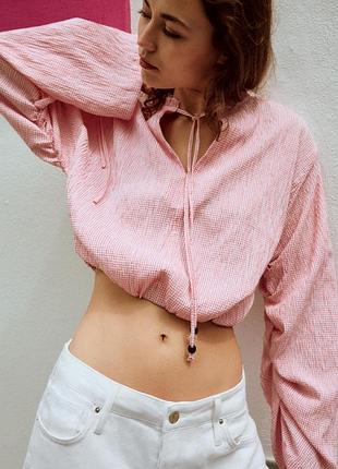 Блуза в клетку от zara