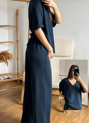 Костюм футболка + брюки с вываренным эффектом zara