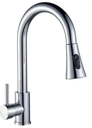 Смеситель для кухни champion neo-014 chrome с выдвижной лейкой из нержавеющей стали (ch6539)