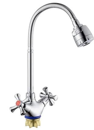 Смеситель для кухни с рефлекторным изливом champion tlh 271-827 (nut) reflector (mi6417)