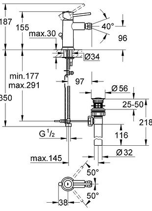 Смеситель для биде grohe bauclassic (32864000) 2