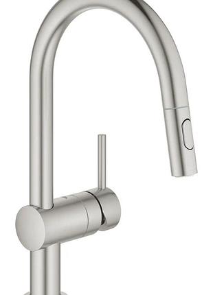 Сенсорный смеситель для кухни с выдвижным изливом grohe minta touch (31358dc2)