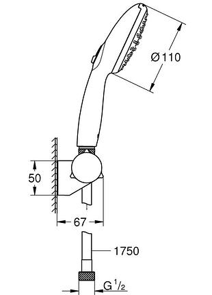 Ручной душ grohe tempesta 110 (27601003) 8