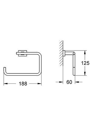 Кольцо для полотенца grohe essentials cube new (40510001) 3