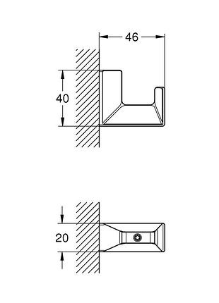 Гачок для халата grohe selection cube (40782000) 2