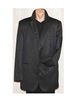 Пиджак мужской burberry оригинал 52р классика чёрный в синюю полоску шерсть!