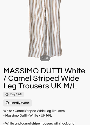 Брюки в смужку wide leg від massimo dutti. 4