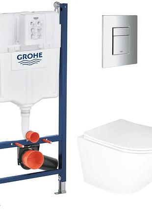 Комплект grohe set унітаз ellipse-0305-t3 система змиву tornado 3.0 + інсталяція grohe rapid sl ua388400wg + панель змиву 38732000