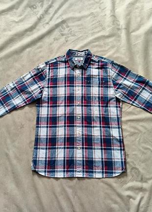 Мужская хлопковая рубашка tommy hilfiger