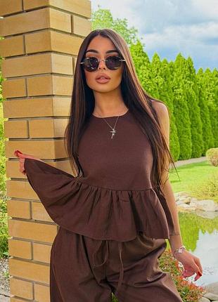 Женский льняной костюм 2