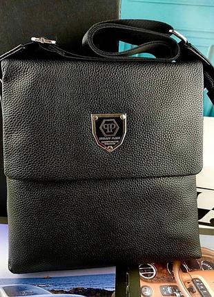 Кожаная мужская сумка philipp plein филип плейн
