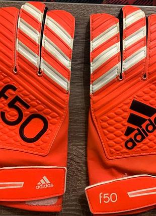 Детские футбольные вратарские перчатки (перчатки) adidas f50, размер 8