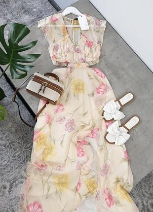 Сукня zara плаття міді з розрізом платье