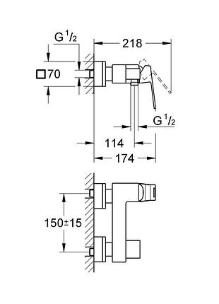 Смеситель для душа grohe eurocube (23145000) 3