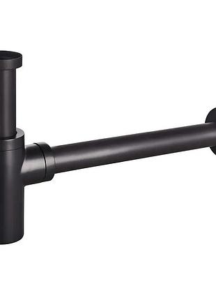 Сифон для раковины champion siphon-02 black без выпуска (под донный клапан) без ревизии (колир черный) 1 1/4'' (ch0369)