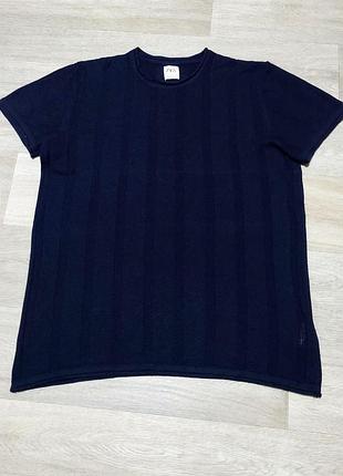 Мужская синяя футболка zara  , размер xl