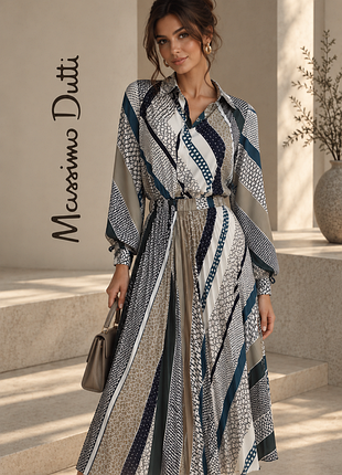 Massimo dutti неймовірно шикарний костюм спідниця пліссе та сорочка