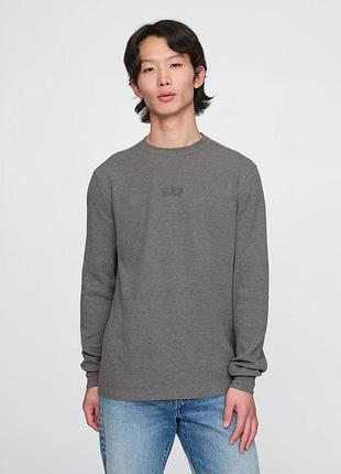 Чоловічий вафельний лонгслів gap з логотипом