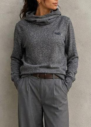 Серый худи женский superdry хлопковый 46-48