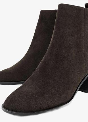 Замшеві ботільйони zara p.38 черевики zara ботинки zara натуральная кожа