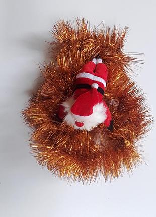 Игрушка новогодняя санта клаус + дощик.