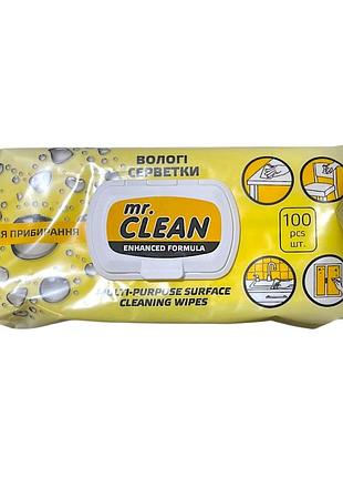 Салфетки влажные для уборки mr. clean универсальные улучшенная формула 100 шт 1080