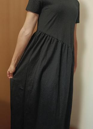 Стильное черное платье с коротким рукавом 2xs, xs