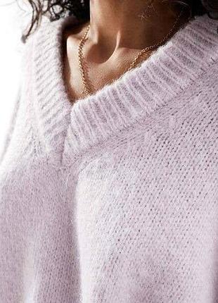 Светр оверсайз asos design кофта джемпер ніжно бузкового кольору 4