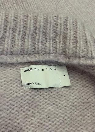 Светр оверсайз asos design кофта джемпер ніжно бузкового кольору 6