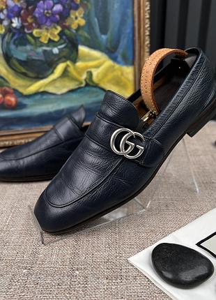 Gucci donnie logo double gg loafers мужские туфли лоферы кожа оригинал 41.5 eur