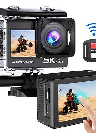 Экшн камера at-m60tr - full hd 5k wi-fi с пультом ду