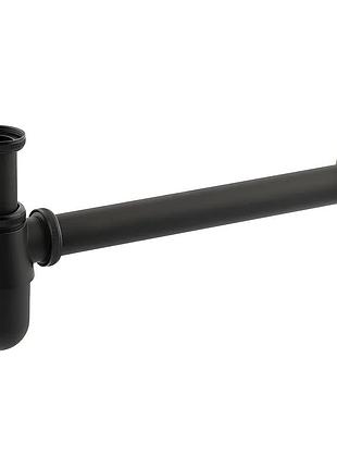 Сифон для раковины champion siphon-01 black без выпуска (под донный клапан) без ревизии (колир черный) 1 1/4'' (ac3573)