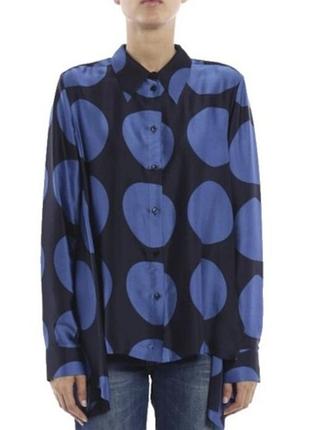 Асиметрична у великий горох сорочка 👕туніка оверсайз