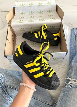Кроссовки adidas superstar pokemon black yellow custom арт 1081