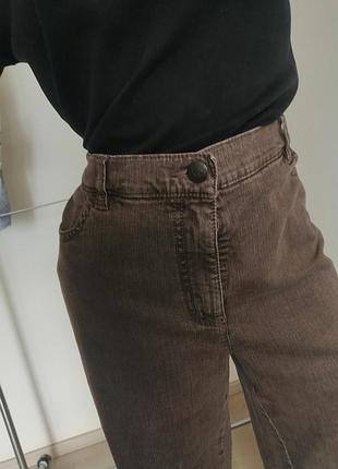 Коричневые джинсы с высокой посадкой toni jeans original 52 р