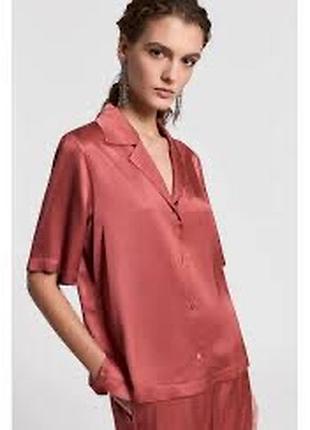 Жіноча атласна сорочка asos у білизняному стилі, коралово-рожева, розмір xs-m