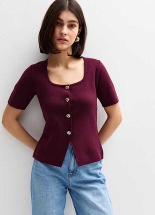Новий трикотажний топ , кофта , светр, жилет бордовий, марсала zara