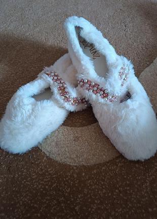 Zara міховв балетки р.38.5-39