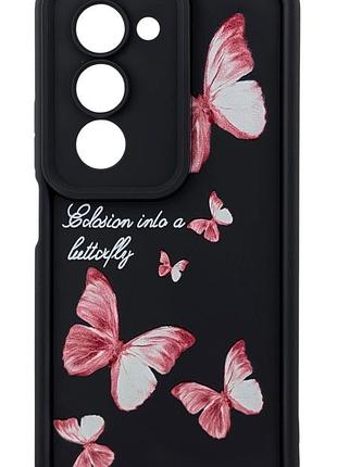 Чехол shock case print для poco m8s бампер силиконовый бабочки