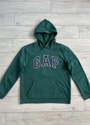 Мужская кофта худи геп gap classic arch logo fleece pullover hoodie size м размер джемпер пуловер свитер кенгурушка батник пайта толстовка оригинал