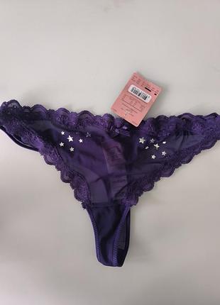 Мереживні стрінги  xs s, indigo violet