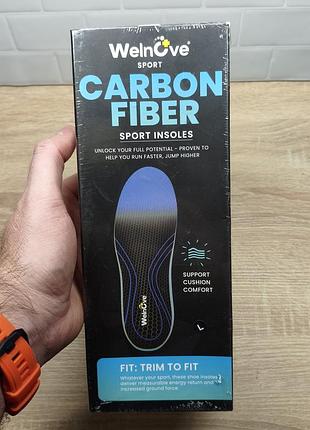 Спортивные карбоновые стельки welnove carbon fiber sport insoles l (41-42.5)